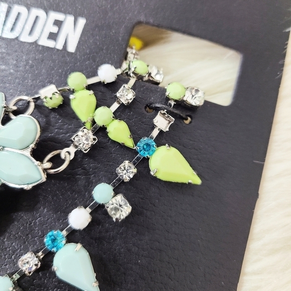 Steve Madden rhinestone necklace neon ombre layers Mcbling Y2K Jewelry - Picture 4 of 6